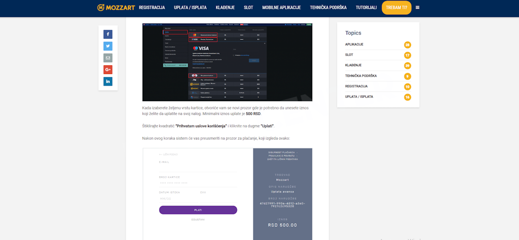 Uputstvo za uplatu bankovnim karticama